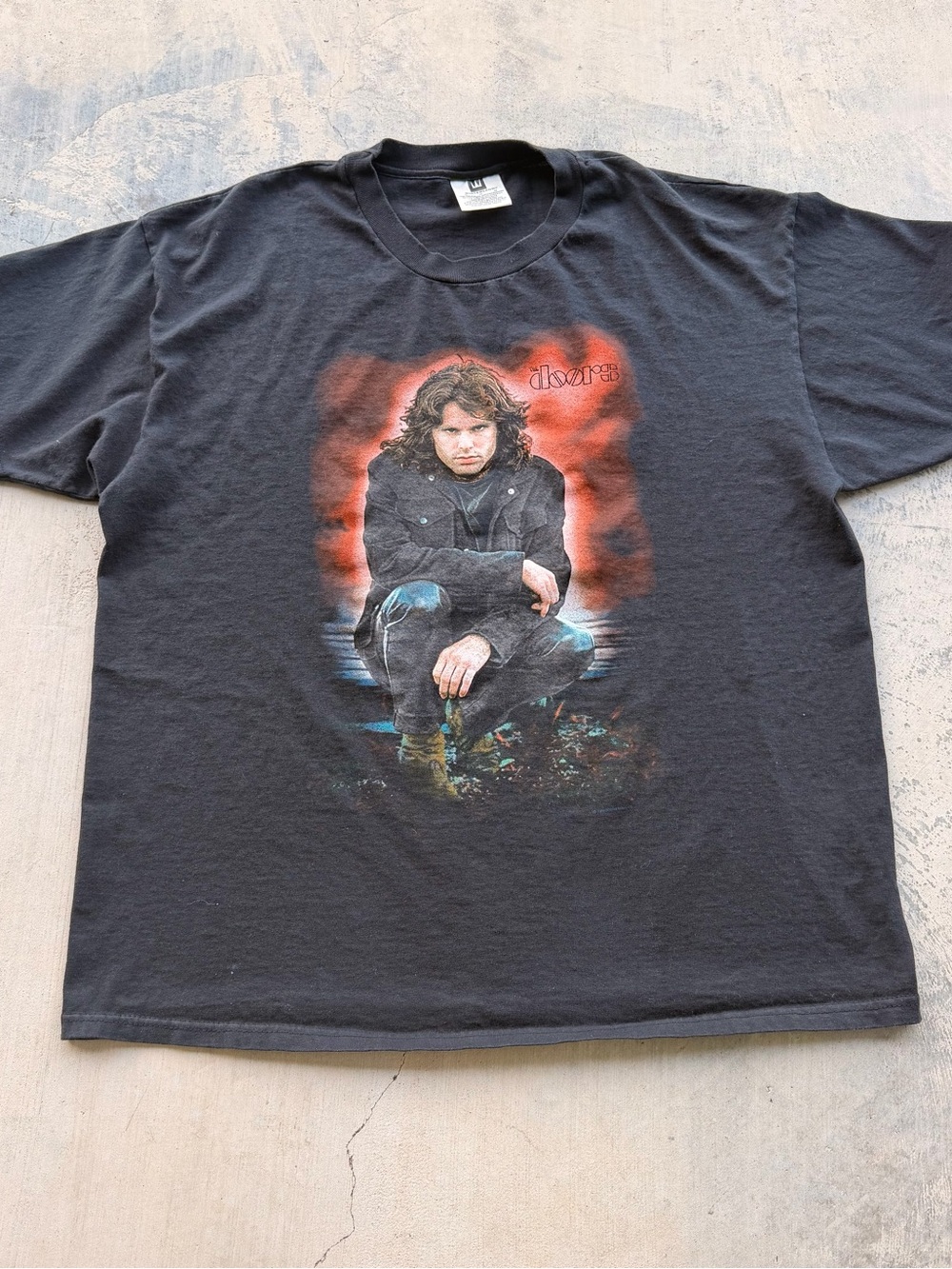 Vintage 90s Black The Doors Graphic Short Sleeve Tee Jim Morrison graphic